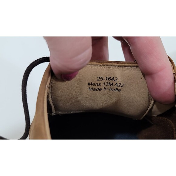 Johnston&Murphy Sheepskin NWOB McGuffey Plain Toe Lace Up Shoes 13M Tan Oiled - Picture 9 of 11